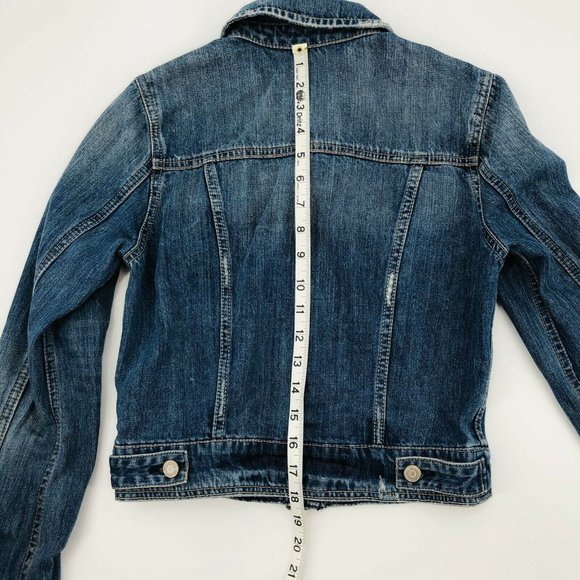 American Eagle Denim Jeans Jacket Flap Pockets - Picture 9 of 11